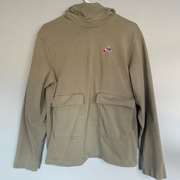 Nike Sportswear Heritage Essentials Hoodie Pullover Green *No hood drawstring* - Picture 1 of 7